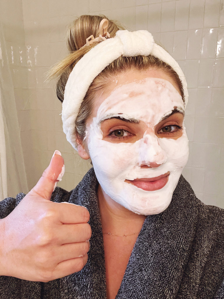 Malin + Goetz Detox Face Mask right after application