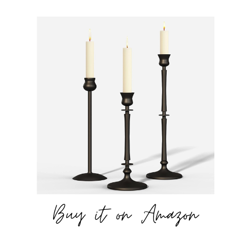 black candlestick holders