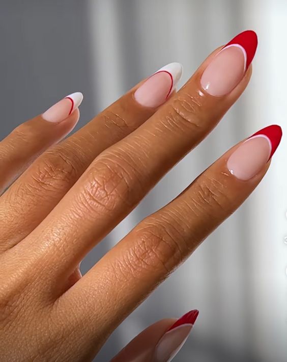 red french tip nails