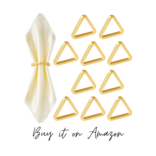 Gold triangle napkin rings