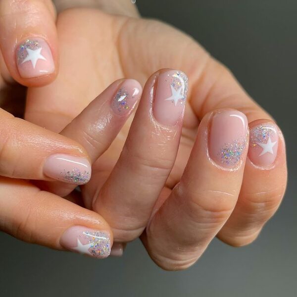 short stars new years eve nails 