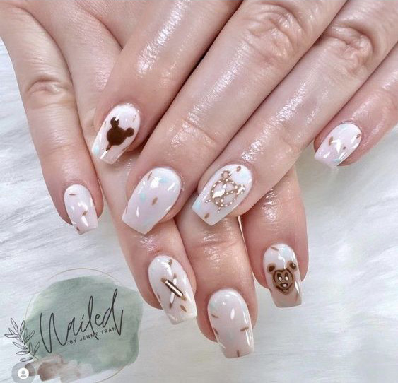 Disney pretzel, ice cream nails