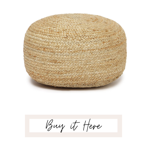 Jute Circular Low Pouf Ottoman