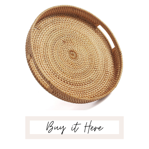 Round Rattan Serving Tray