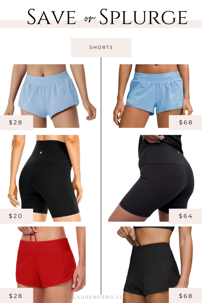 Lululemon Activewear Dupes - Shorts