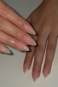 glitter french tip nails